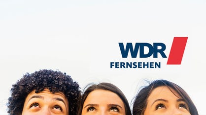 3 junge Leute im Anschnitt, darüber das WDR-Fernseh-Logo