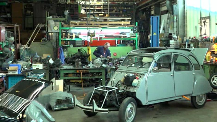 2CV in der Werkstatt