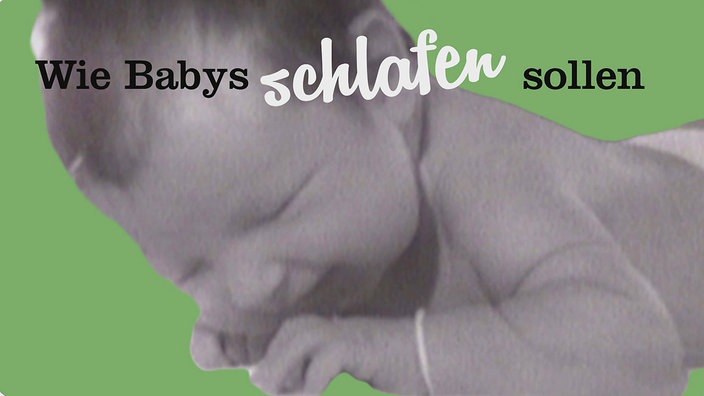 Grafik: Baby mit Frage zum Einschlafen