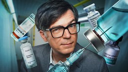 Montage: Ralph Caspers von Spritze und Impfstoffen umgeben
