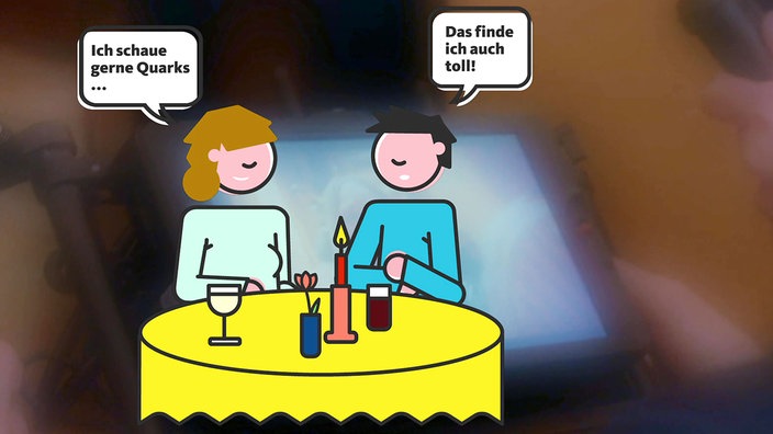 Illustration: Paar am Tisch