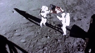 Neil Armstrong und Buzz Aldrin auf dem Mond