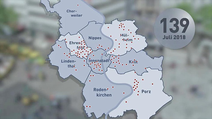 Grafik: Masernausbreitung in Köln im Jahr 2018