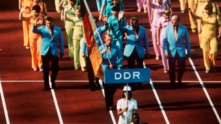 Das DDR-Team bei der Eröffnungsfeier der Olympischen Spiele 1972 in München
