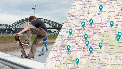 Screen-Shot der Karte: Unser Westen - Unsere Abenteuertrips; Skater