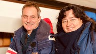  Drachenboot-Sportlerin Verena Wagner und ihr Partner .