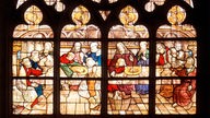 Wiesenkirche/ Nordfenster: 'Westfaelisches Abendmahl