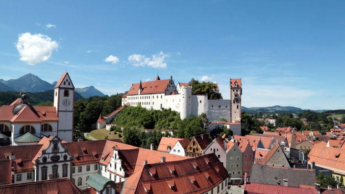 Blick auf die Altstadt und die Burg Füssen