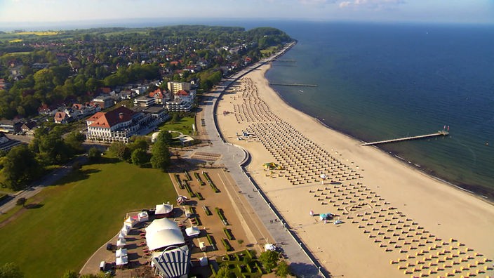 Luftaufnahme des Travemünder Strandes