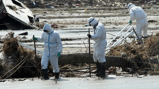Ingenieure beim zerstörten Atomkraftwerk in Fukushima