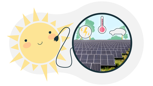 Die Sonne liefert Energie für Strom, Heizung und Verkehr.