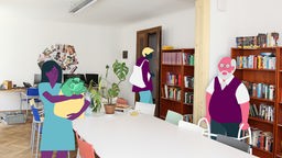 Ein Zimmer vom Wohnprojekt VinziRast in Wien, wo ehemalige Wohnungslose mit Studierenden zusammenwohnen.