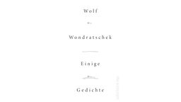 Buchcover: "Einige Gedichte" von Wolf Wondratschek