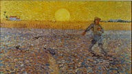 Das Gemälde "Sämann bei untergehender Sonne" von Vincent van Gogh.