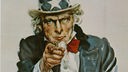 Gezeichnetes Plakat: Uncle Sam zeigt mit dem Finger auf den Betrachter