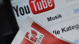 Youtube-Logo kombiniert mit dem Gema-Logo