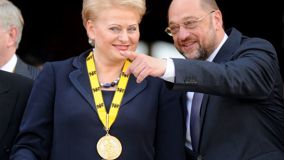 Die litauische Präsidentin Dalia Grybauskaite und der Präsident des Europäischen Parlamentes Martin Schulz