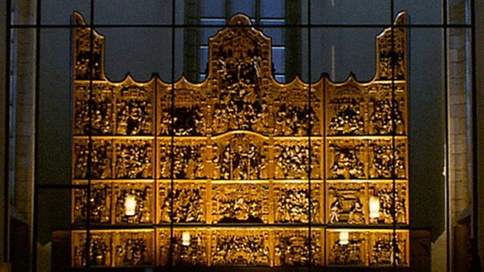 Antwerpener Altaraufsatz in Großaufnahme