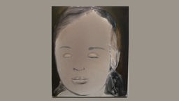 Gemälde von Marlene Dumas, welches ein Gesicht zeigt mit geschlossenen Augen