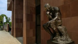 Rodins Denker grübelt am Eingang der Kunsthalle.