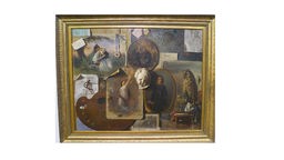 Johann Richard Seels Gemälde "Atelierwand"