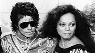 Michael Jackson and Diana Ross fotografiert in der Mitte der 1980er. 