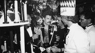 Freddie Mercury 1985 auf einer Party in München