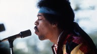 Jimi Hendrix live beim Konzert auf Fehmarn am 6.9.1970