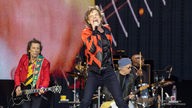 Mick Jagger bei einem Auftritt im Rahmen der "SIXTY"-Tour in Liverpool 2022