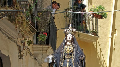 Madonna nera der Prozession in Gallipoli 