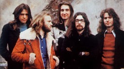 Rockband Genesis in der Mitte der 1970er Jahre