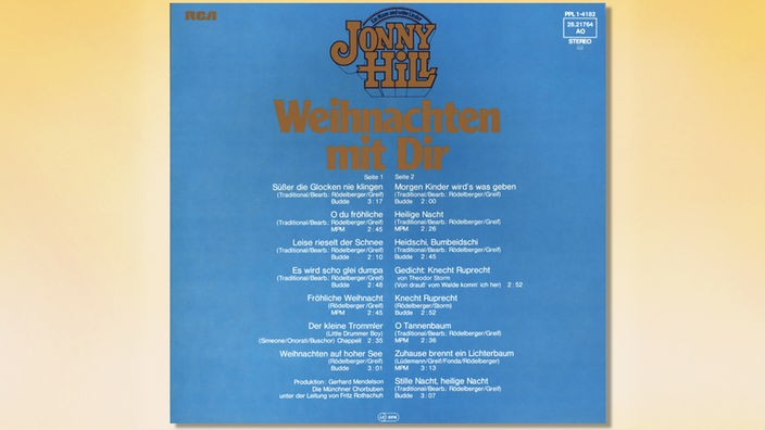 Jonny Hill "Weihnachten mit Dir", 1976 Cover