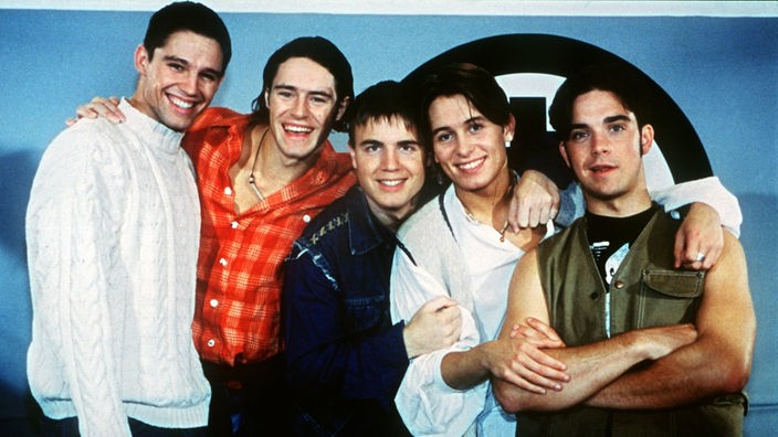 Gruppenbild der britischen Boygroup "Take That"