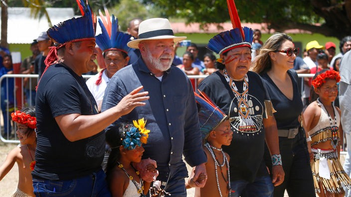 Lula da Silva trifft Yanomami-Vertreter (März 2023)