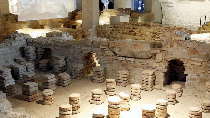 Überreste einer alten römischen Badeanlage.