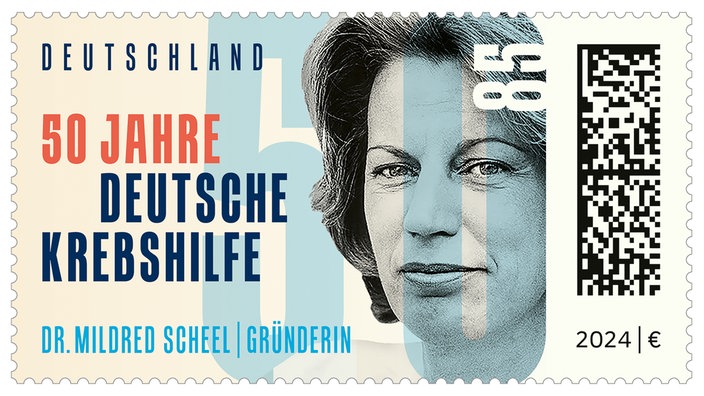 Sonderbriefmarke "50 Jahre Deutsche Krebshilfe"