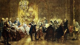 Das Flötenkonzert Sancoussi mit Friedrich dem Großen von Adolph Menzel