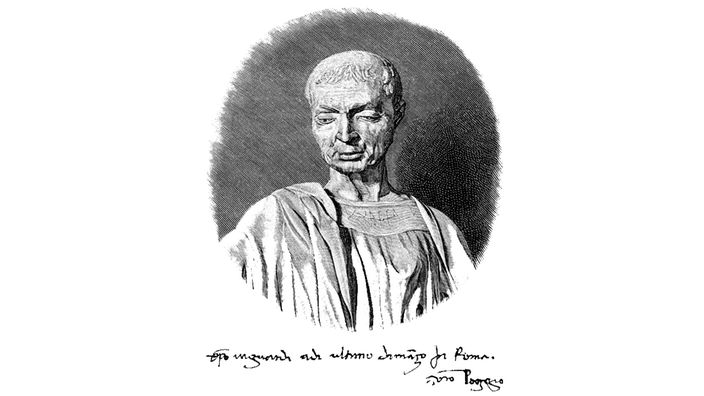 Poggio Bracciolini, historische Zeichnung aus dem 19. Jahrhundert