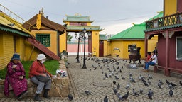 Innenhof im Gandan Kloster in Ulan-Bator