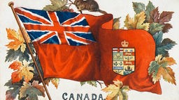 Flagge mit Motiv von Canada und Großbritannien, 1907