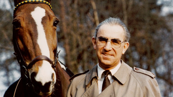 Reiner Klimke mit seinem Pferd Ahlerich, 1987