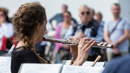Das Orchester Saxonet beim Dellbrückentag
