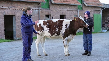 Josefa Henkelmann und Jan Luca beim Training mit Goldi