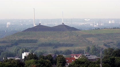 Die Halde Rungenberg in Gelsenkirchen aus der Entfernung.