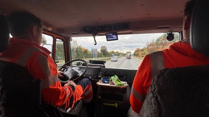 Bernd Vieth und Freddy Lehmkuhl im Auto