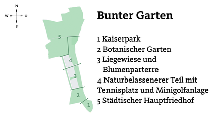 Karte des Bunten Gartens in Mönchengladbach