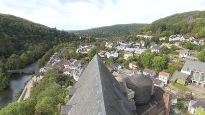 Stadt Heimbach von oben