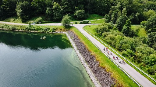 Die Große Dhünntalsperre von oben