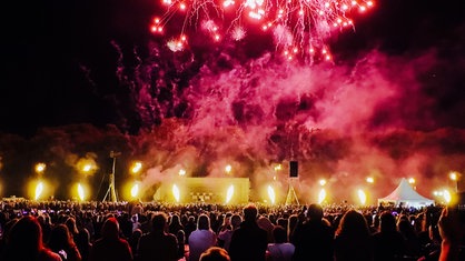 Das Feuerwerk beim Lichterfest im Dortmunder Westfalenpark.