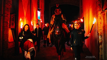 Sankt Martin und sein Pferd auf der Burg Satzvey